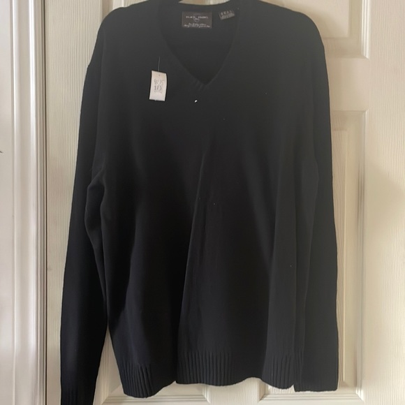 Black sweater mens v neck lambswool - Picture 1 of 7